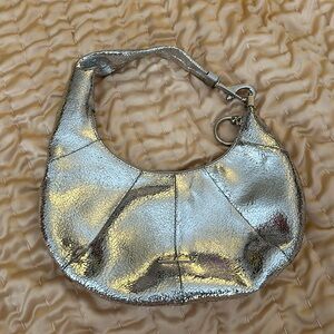 Rebecca Minkoff Mini Croissant
Metallic Leather Hobo Bag